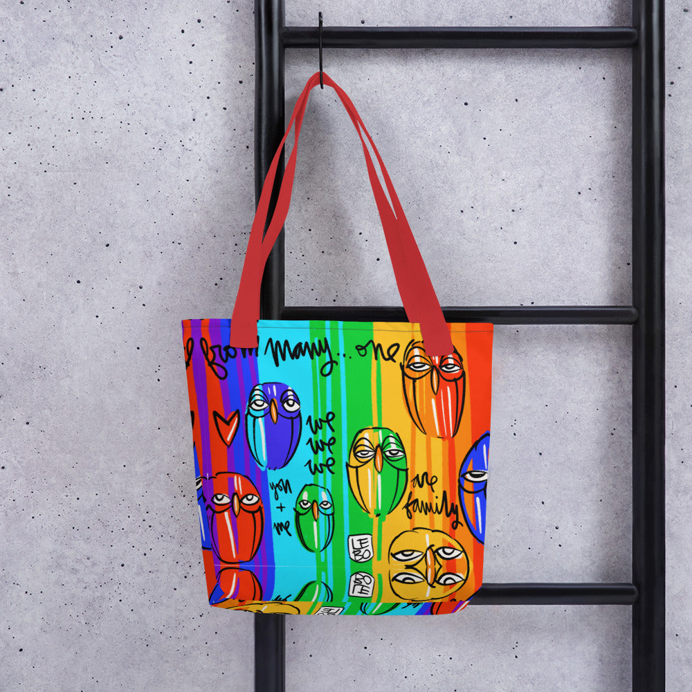 From Many One, We are Family - Rainbow Collection - Lebo Tote Bag